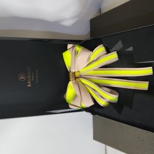 Balmain Hair bow Napa leather 18k gold plated